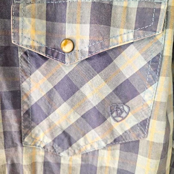 AIRAT RETRO WESTERN PEARL SNAP SHIRT XXL BLUE PLAID - Picture 8 of 8